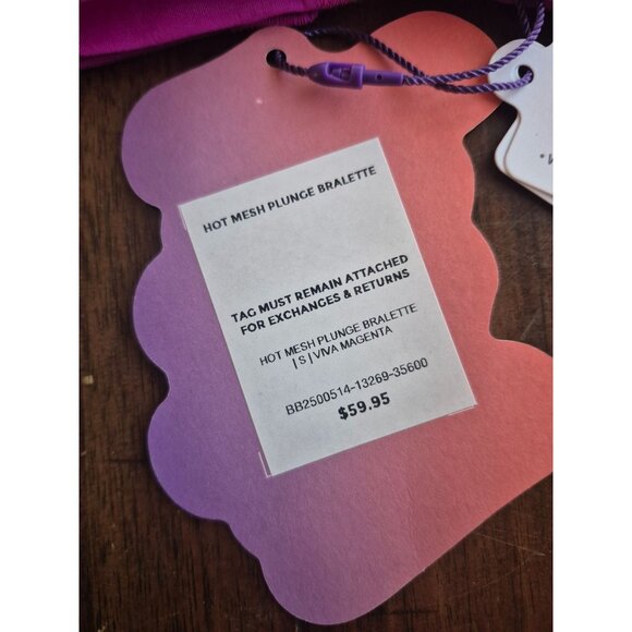 Yitty Hot Mesh Plunge Bralette S In Viva Magenta - Picture 6 of 6